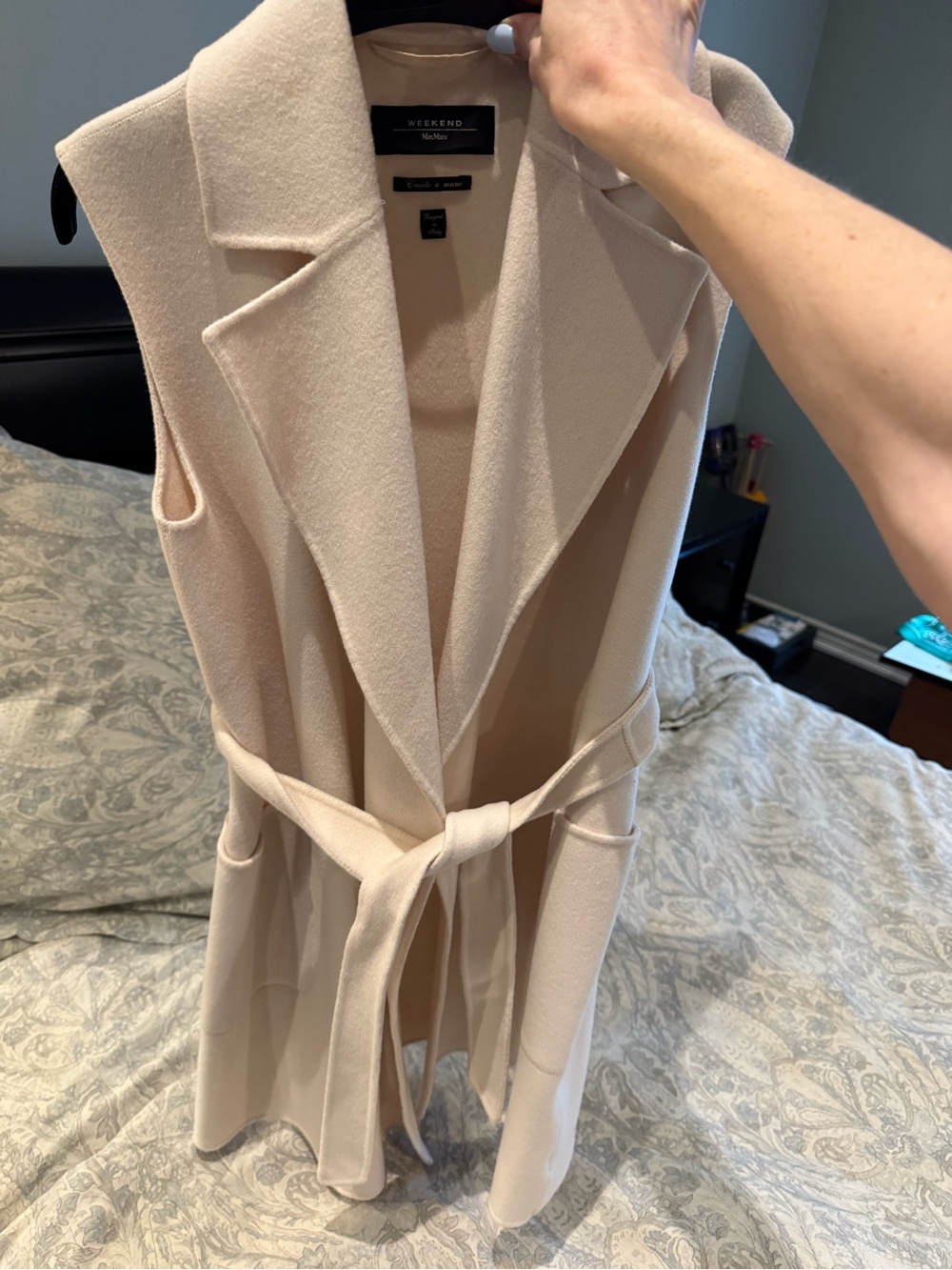 Weekend Max Mara Soft Cream Sleeveless Wool Wrap Vest